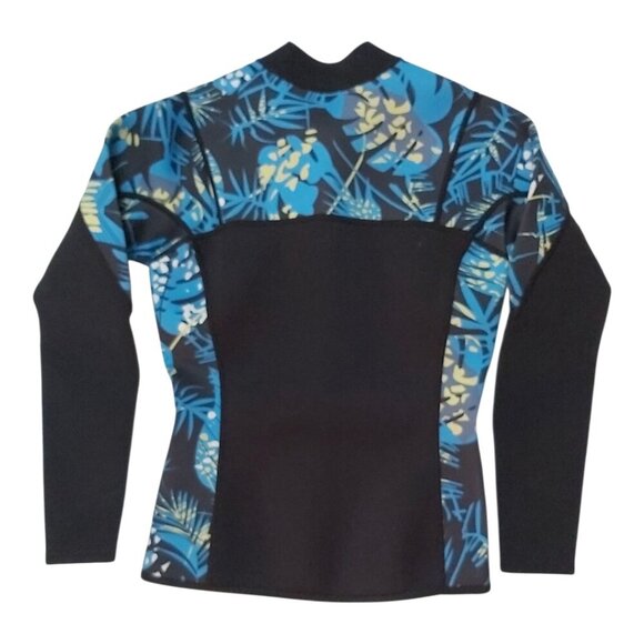 OwnTop Neoprene Wetsuit Jacket - Blue Floral Design - Men/Women Surfing - Picture 2 of 6
